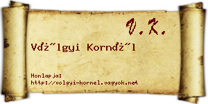Völgyi Kornél névjegykártya