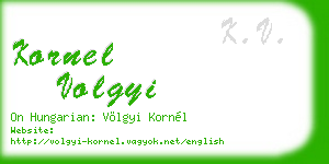 kornel volgyi business card