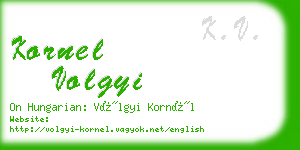 kornel volgyi business card